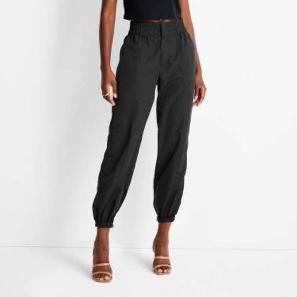 Future Collective with Kahlana Barfield Nylon Track Pants L Black NWT - Picture 2 of 7